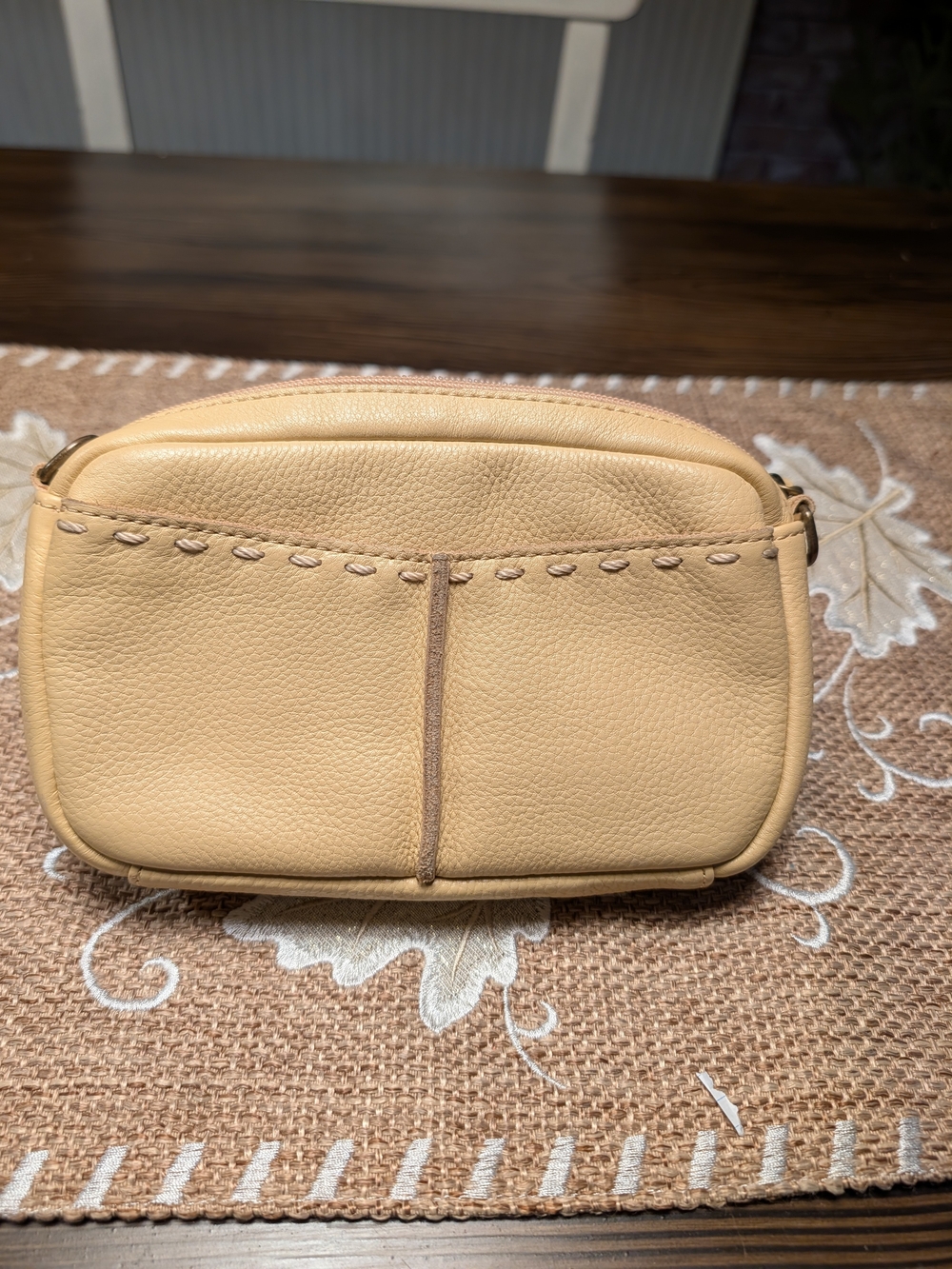 Soft Yellow Leather Crossbody Bag - Sleek Everyday Style